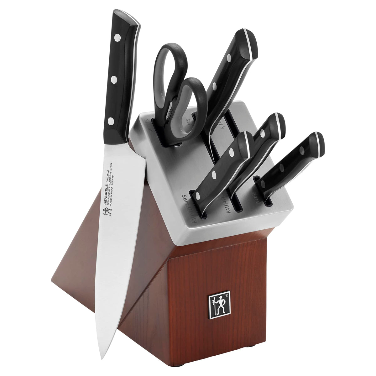 Dynamic Razor-Sharp 7-Piece Knife Set by HENCKELS – 7-pc, Stainless Steel, Brown, Pack of 7, Model 1025353