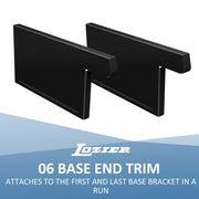 Base End Trim for 13" D Base Deck with 06 Base Brackets by Lozier – 13" D, Alloy Steel, Charcoal, Model BET1306.CHR