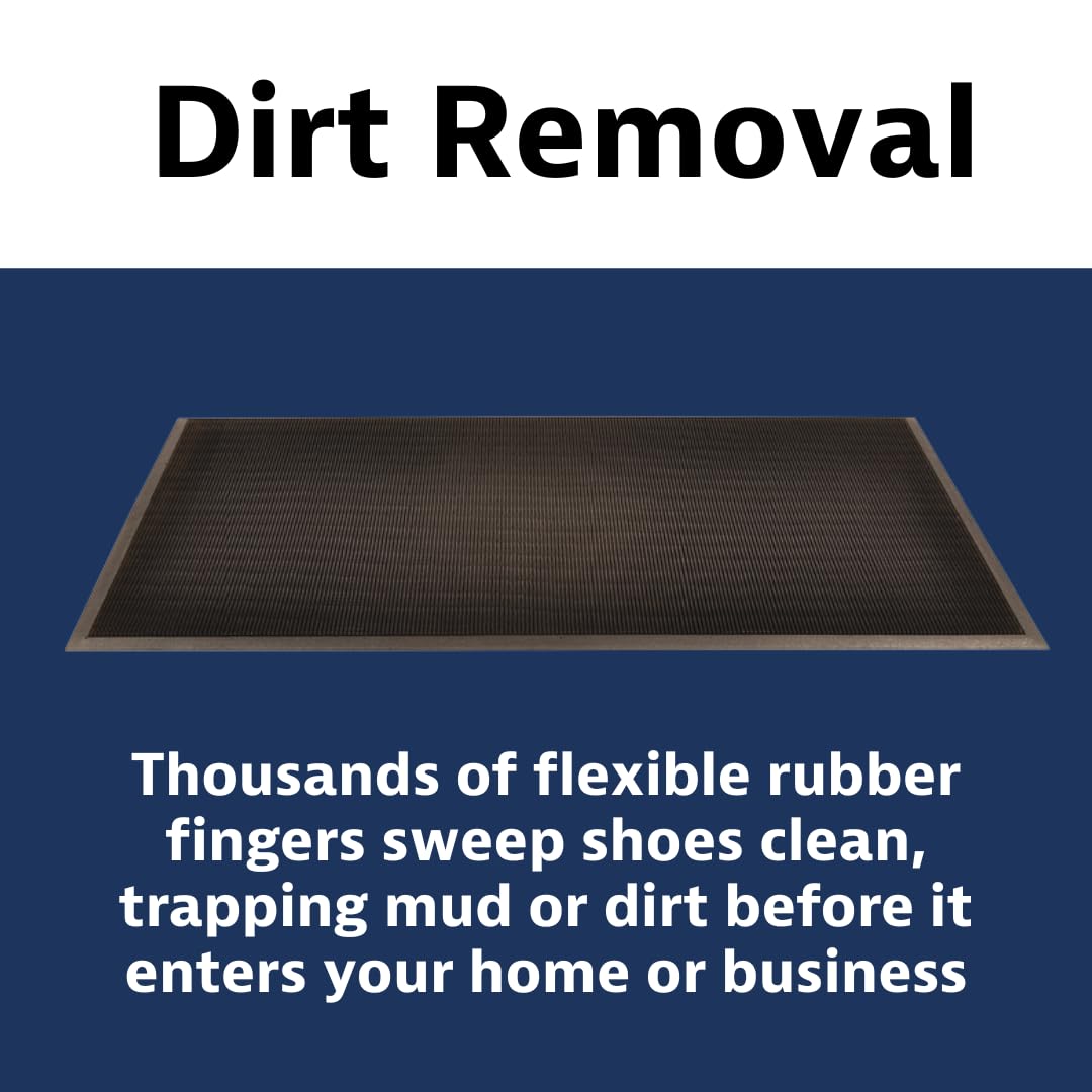 T28 Scrape® Moisture Trap Entry Scraper Mat by Notrax – 24" x 32", Natural Rubber, Black, Model T28S2432BL