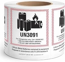 Labelmaster Blank Lithium Battery Paper Labels 126mm x 140mm, 500 Labels