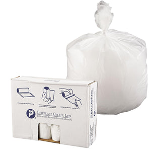 Roll Garbage Can Liner 40-45L 14 Microphone Natural by Inteplast – 1 Count (Pack of 250), 45.0 gallons, High-Density Polyethylene (HDPE), Natural, Pack of 250