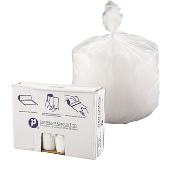 Roll Garbage Can Liner 40-45L 14 Microphone Natural by Inteplast – 1 Count (Pack of 250), 45.0 gallons, High-Density Polyethylene (HDPE), Natural, Pack of 250