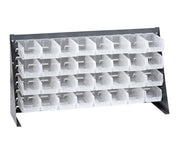 QUANTUM STORAGE SYSTEMS Clear / 19" H x 36" W x 8" D / 11" L x 6" W x 5" H 18 Ultra Clear Bins Storage Racks