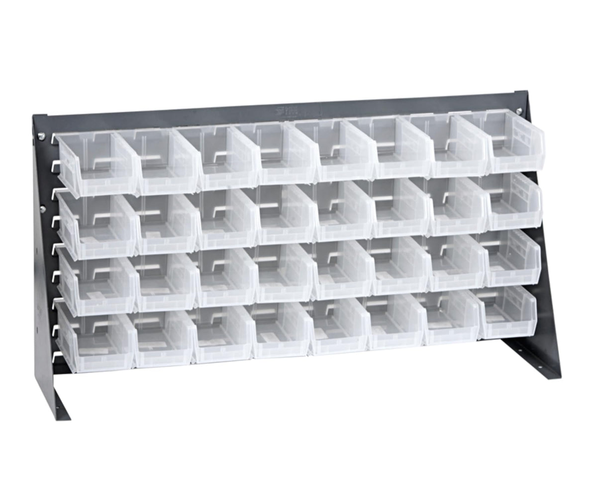 QUANTUM STORAGE SYSTEMS Clear / 19" H x 36" W x 8" D / 11" L x 6" W x 5" H 18 Ultra Clear Bins Storage Racks