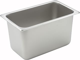 Winco 6" Silver 1/4 Size Deep Metal Steam Pan (Set of 24)