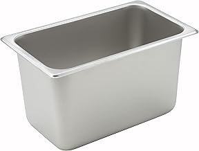 Winco 1/4 Size Pan, 6-Inch, Stainless Steel, Silver