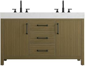 Elegant Kitchen and Bath 54" Double Bathroom Vanity in Chestnut Brown
