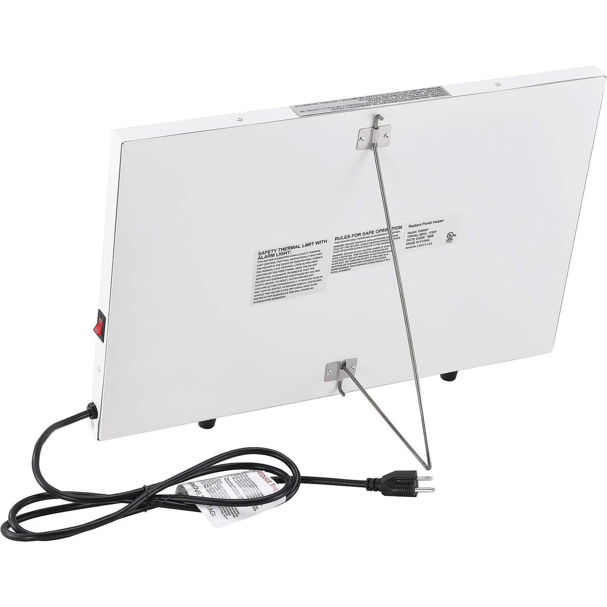 Under the Desk Radiant Panel Heater by Global Industrial – 1.06"L x 22.44"W x 14.88"H, Cold Rolled Steel, White, Model PH-808