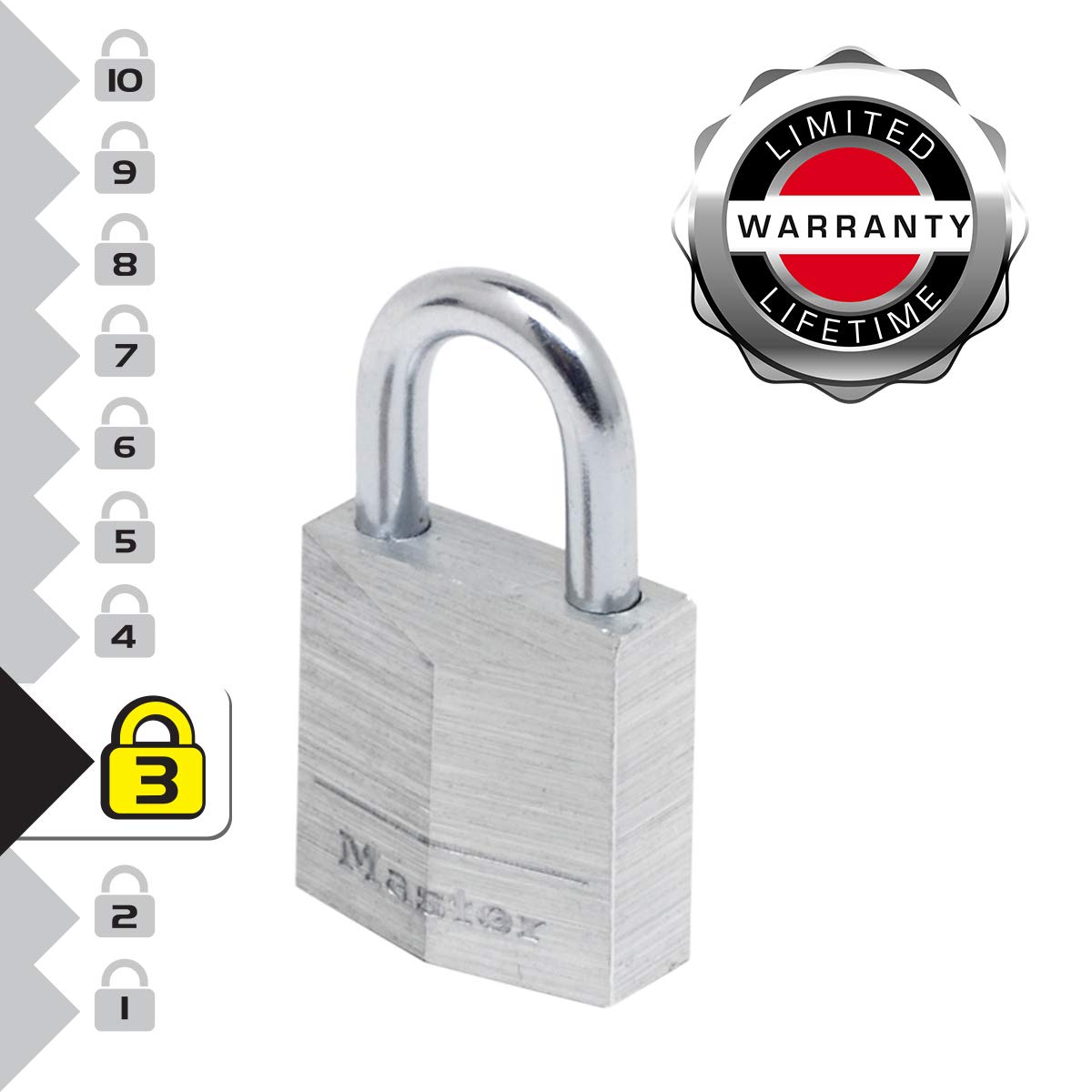 9120EURT 2 Padlocks 20 mm Aluminium by Master Lock – 3,4 cm x 2 cm x 1,4 cm, Alloy Steel Aluminum, Gray, Model 9120EURTCC