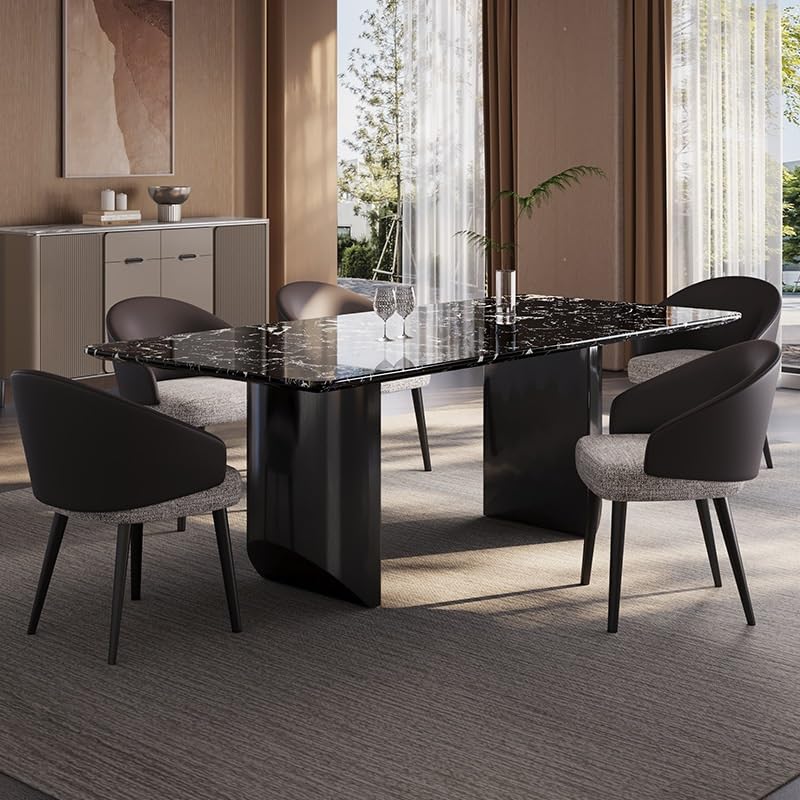 Mesa De Jantar Natural Marble Rectangular Dining Table Villa Restaurant Diner Table by JOYNOW – 200x100x75cm, One Color, Model 8524
