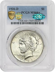 1926 D American Silver Peace Dollar MS-66+ PQ Approved $1 PCGS/CAC MS66+