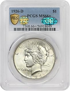 1926 D American Silver Peace Dollar MS-66+ PQ Approved $1 PCGS/CAC MS66+