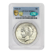 1926 D American Silver Peace Dollar MS-66+ PQ Approved $1 PCGS/CAC MS66+ by MINT STATE GOLD – Silver