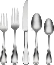Oneida Brushed Satin Voss 45-Piece Silverware Set for 8, Flatware | silver, dishwasher safe | includes serving spoons and utensil set | cutlery set for kitchen and dining