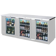 Beverage-Air 94" Back Bar Refrigerator - Stainless Steel - Glass Door - Food Rated by Beverage Air – Stainless Steel, Model BB94HC-1-FG-S
