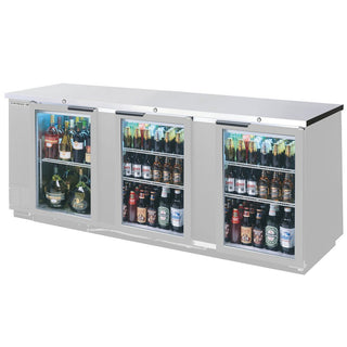 Beverage-Air 94" Back Bar Refrigerator - Stainless Steel - Glass Door - Food Rated by Beverage Air – Stainless Steel, Model BB94HC-1-FG-S