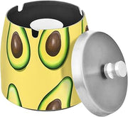 Avocado Pattern Splash Ashtray with Lid, Outdoor Ashtrays for Patio