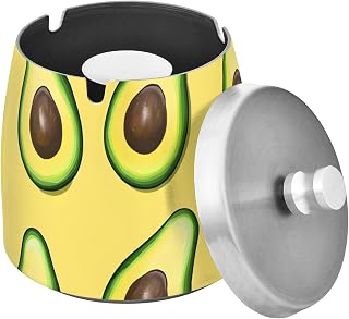 Avocado Pattern Splash Ashtray with Lid, Outdoor Ashtrays for Patio