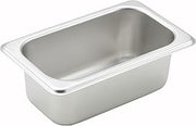 Winco 2 1/2" Silver 1/9 Size Metal Steam Table Pan (Set of 72)