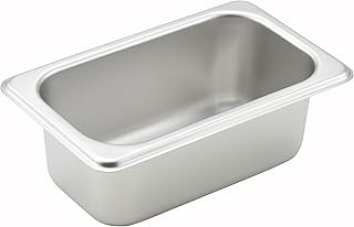 Winco 2 1/2" Silver 1/9 Size Metal Steam Table Pan (Set of 72)