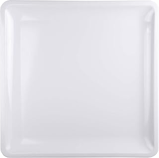 Elite Global Solutions M16118SQ-W Square Coupe Platter, 16" sq. x 1 1/8" h., Melamine, White (Pack of 3)