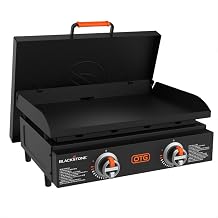 BLACKSTONE OTG Tabletop Griddle with Hard Cover, Dual Heat Zones, 22 Inch | Portable Tabletop Griddle Plate with Hard Cover and Dual Heating Zones for Outdoor Cooking
