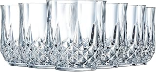 Cristal D'Arques Paris Longchamp Collection 6 Low Kwarx Glasses 32cl – Shine, Transparency and High Resistance – Iconic Moulding – Made in France