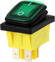 30A Double Pole Rocker Switch 78-184S Green Neon Light 250V Compatible with Prince Castle Bun Toaster Mains Power