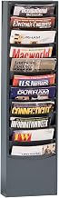 Durham 402-95 Gray Cold Rolled Steel 11 Contour Pocket Vertical Literature Rack, 9-3/4" Width x 36" Height x 4-1/8" Depth