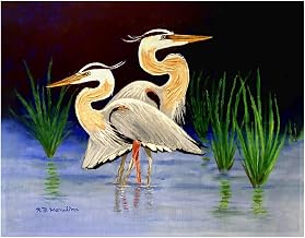 PM1501 Two Blue Herons Place Mat - 14 x 18 in. - Set of 4