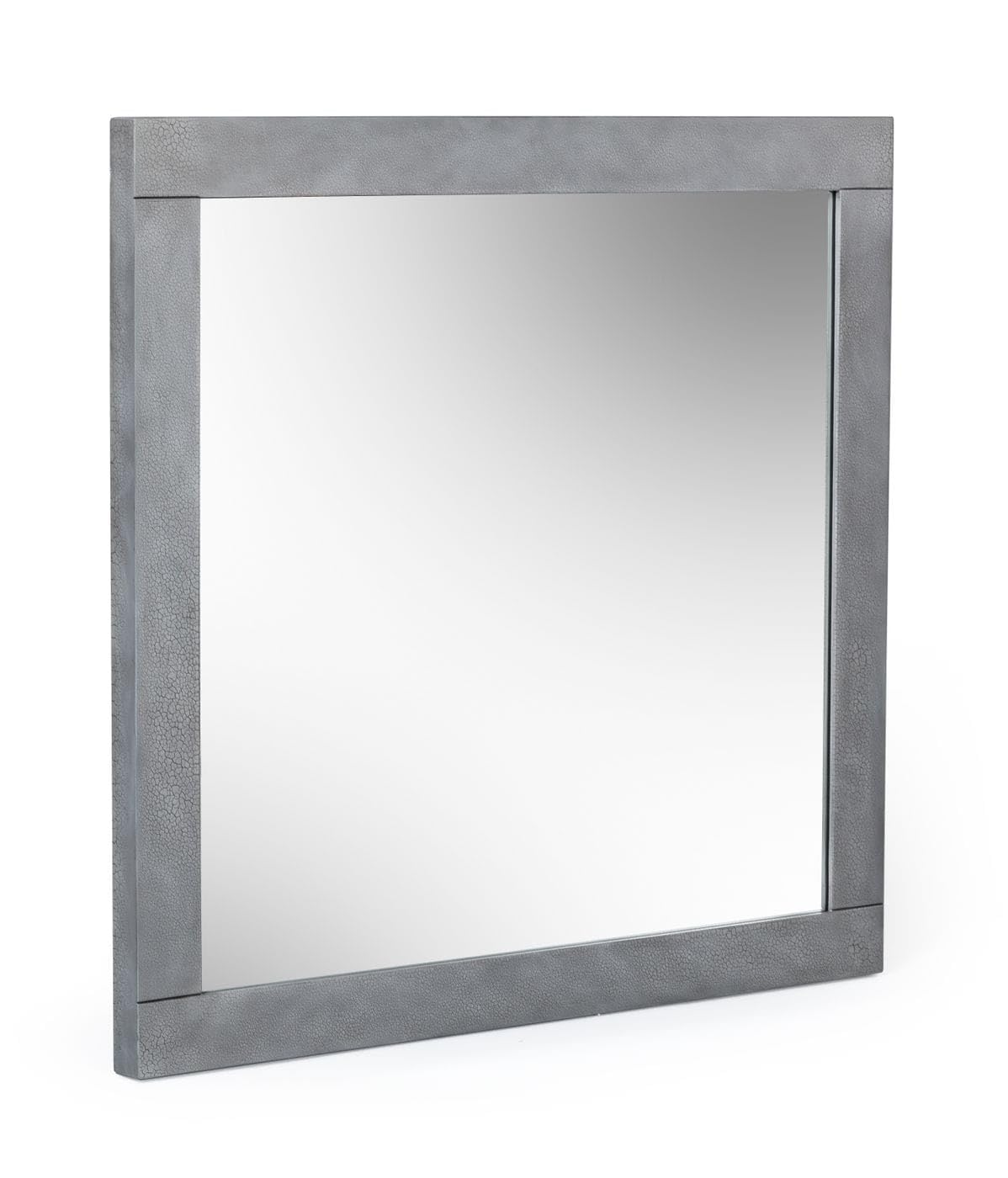 Buckley - Modern Grey Crackle Mirror by Limari Home – 34.6"L x 32.6"W, Glass, Grey, Model LIM-77573