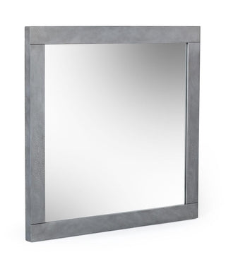 Buckley - Modern Grey Crackle Mirror by Limari Home – 34.6"L x 32.6"W, Glass, Grey, Model LIM-77573
