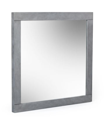 Buckley - Modern Grey Crackle Mirror by Limari Home – 34.6"L x 32.6"W, Glass, Grey, Model LIM-77573