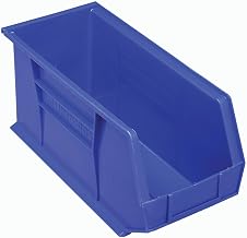 Akro-Mils 30265 AkroBin Plastic Stacking Bin - 8-1/4"W x 18"D x 9"H, Blue, Lot of 6