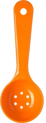 CFS Perforated Short Handle Portion Control Spoon by Carlisle FoodService Products – 2.5 fluid_ounces, Orange, Model 496324