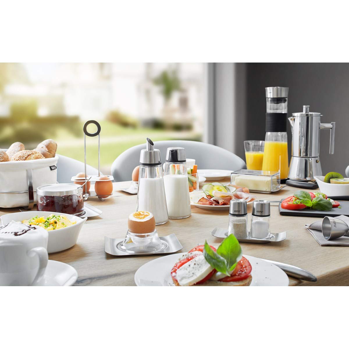 Salt and Pepper Shakers by GEFU – 10,2 x 7,9 x 7 cm, Glass, Transparent, Model GE33630