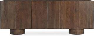 Hadley Sideboard, Rectangular, Reclaimed Neem Wood, Six Doors, Three Interior Shelves, Cable Cutouts, Warm Brown