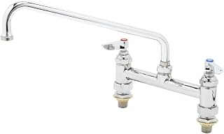 T&S Brass B-0221-CC-CR B-0221 Deck Mount Faucet with Cerama Cartridges, 12" Swing Nozzle and 00CC Inlets