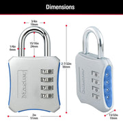 Resettable Combination Locker Lock by Master Lock – 2 Pack, Metal, Blue, Pack of 2, Model 653BLUEC2
