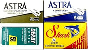 Astra-Derby-Shark Double Edge Razor Blades Sampler, 20 Blades