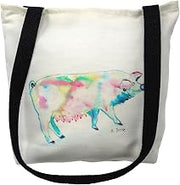 Betsy Drake TY124S 13 x 13 in. Pink Pig Small Tote Bag