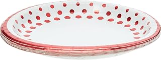 Creative Converting 317994 8 Count Paper Banquet Plates, 10", Sparkle and Shine Ruby