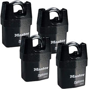 Master Lock Four (4) High Security Pro Series Padlocks w/ 8 Keys, 6321NKA-4 w/BumpStop Technology