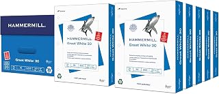 Hammermill 86702 Great White Recycled Copy 3-Hole Punched, 92 Brightness, 20lb, Letter, 5000/Ctn