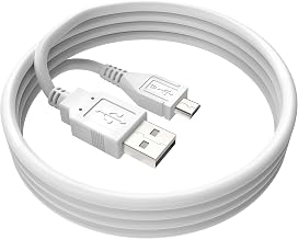 3.3ft White Micro USB PC 5V DC Charging Cable PC Laptop Charger Power Cord Compatible with Abco Tech Water Resistant Wireless Bluetooth Shower Speaker ABC2024 ABC2027 ABC2029