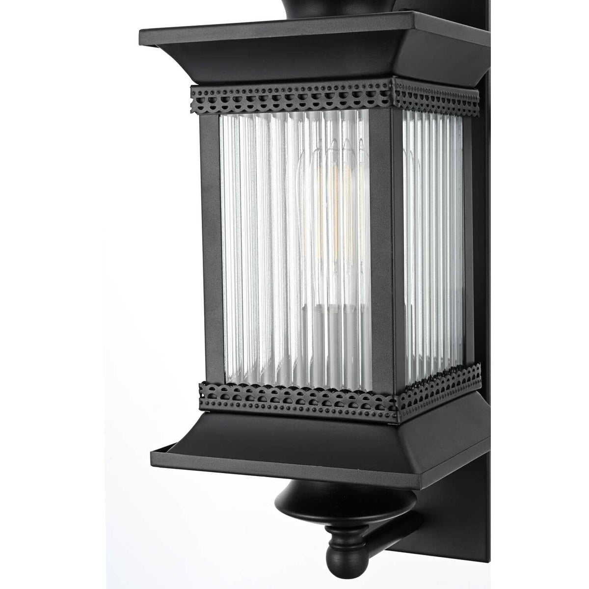 Collins One Light Outdoor Wall Sconce Black by Lighting Design – Iron, Black, Model OD316W19BK