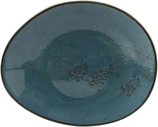 Tuxton China GGE-652 Plate, 12" x 9-3/4" x 2"H, ellipse, microwave & dishwasher safe, oven proof, fully vitrified, lead-free, porcelain, TuxTrendz, Artisan Geode, Azure, Pack of 12