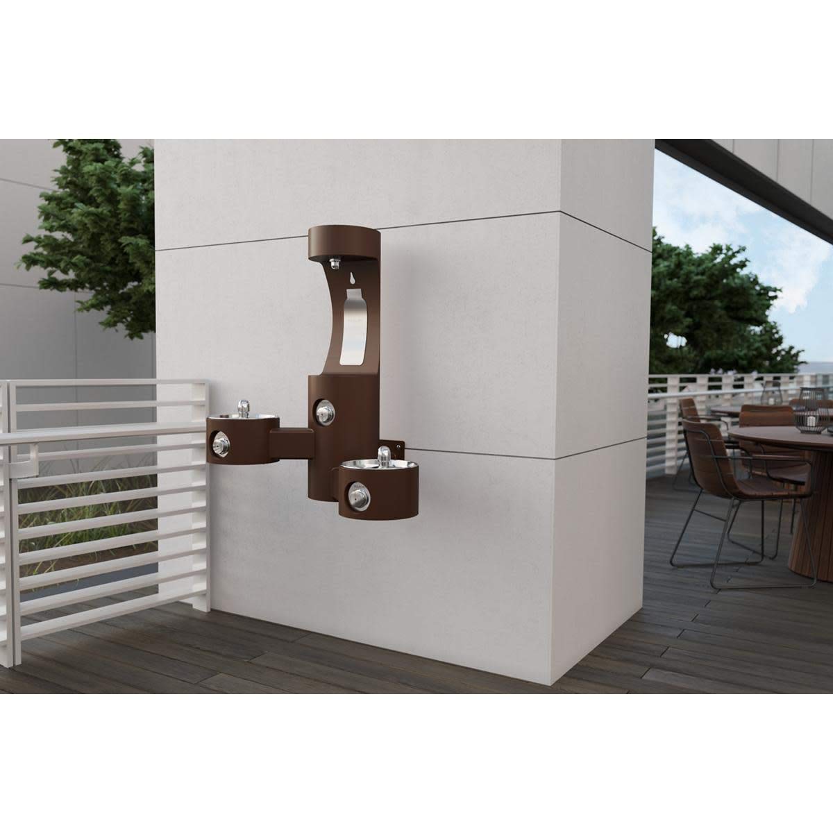 Outdoor Lk4409 Wall Mount Bi-Level Fountain & Bottle Filler Blue by Elkay – Stainless Steel, Blue, Model LK4409BFBLU