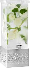 Rosseto LD162 Iris Rectangle Stainless Steel and Acrylic Beverage Dispenser, 3 gal, Grey
