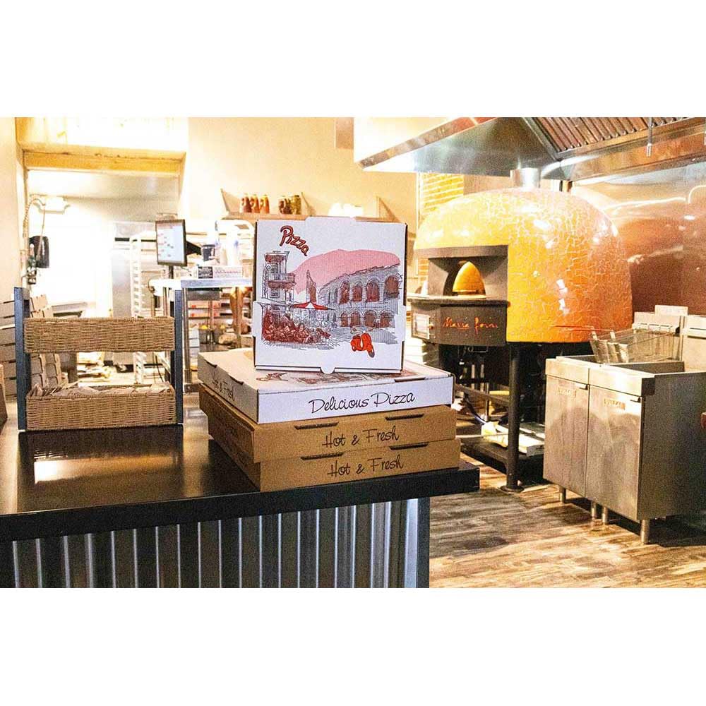 KITCH24/7 White / 14 x 14 x 2 / 85.0 ounces Pizza Boxes